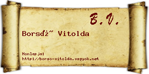Borsó Vitolda névjegykártya